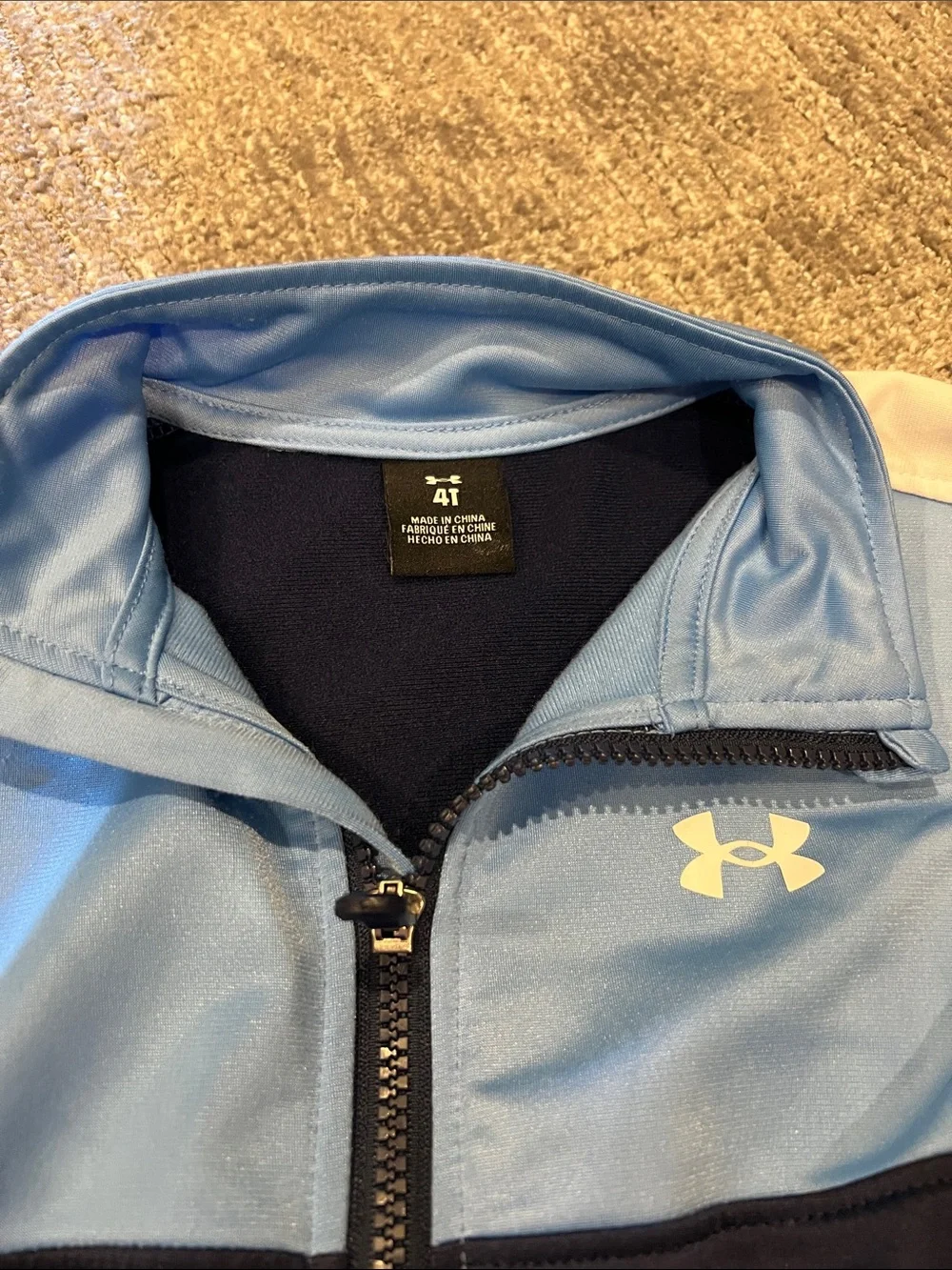 Under Armour Light Blue, Navy & White Kids Athletic Track Set